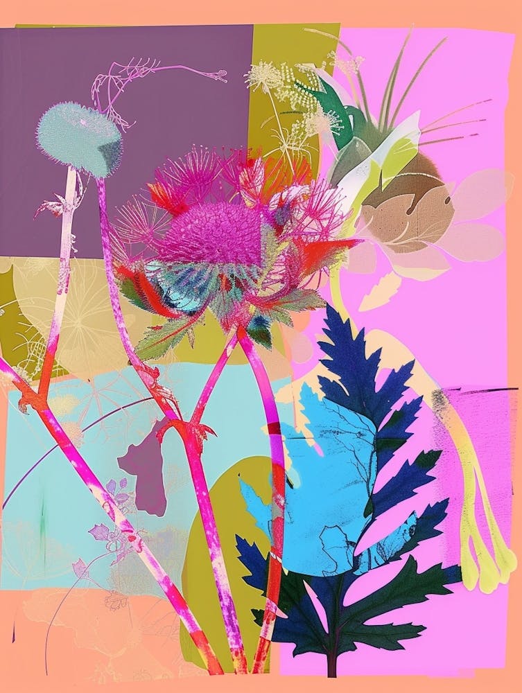 Queen Anne S Lace 4 Neon Flower Collage