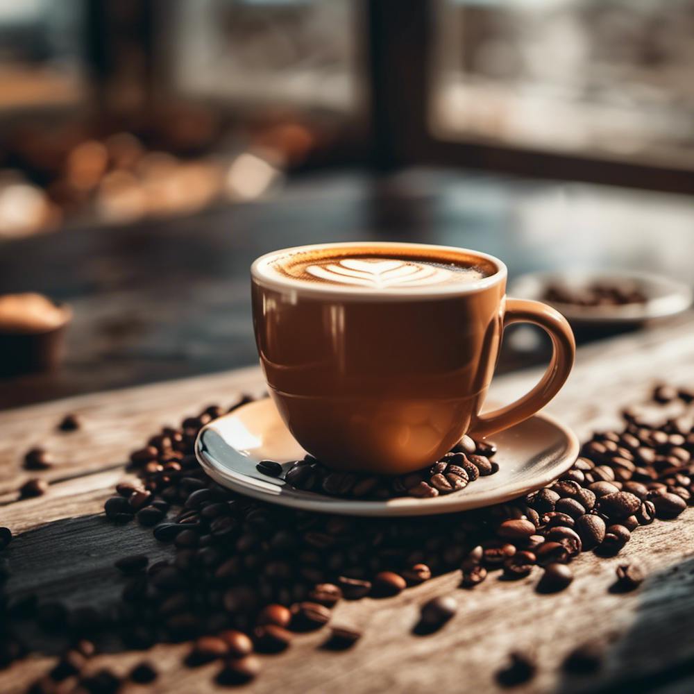 Coffee Cup On Wooden Table