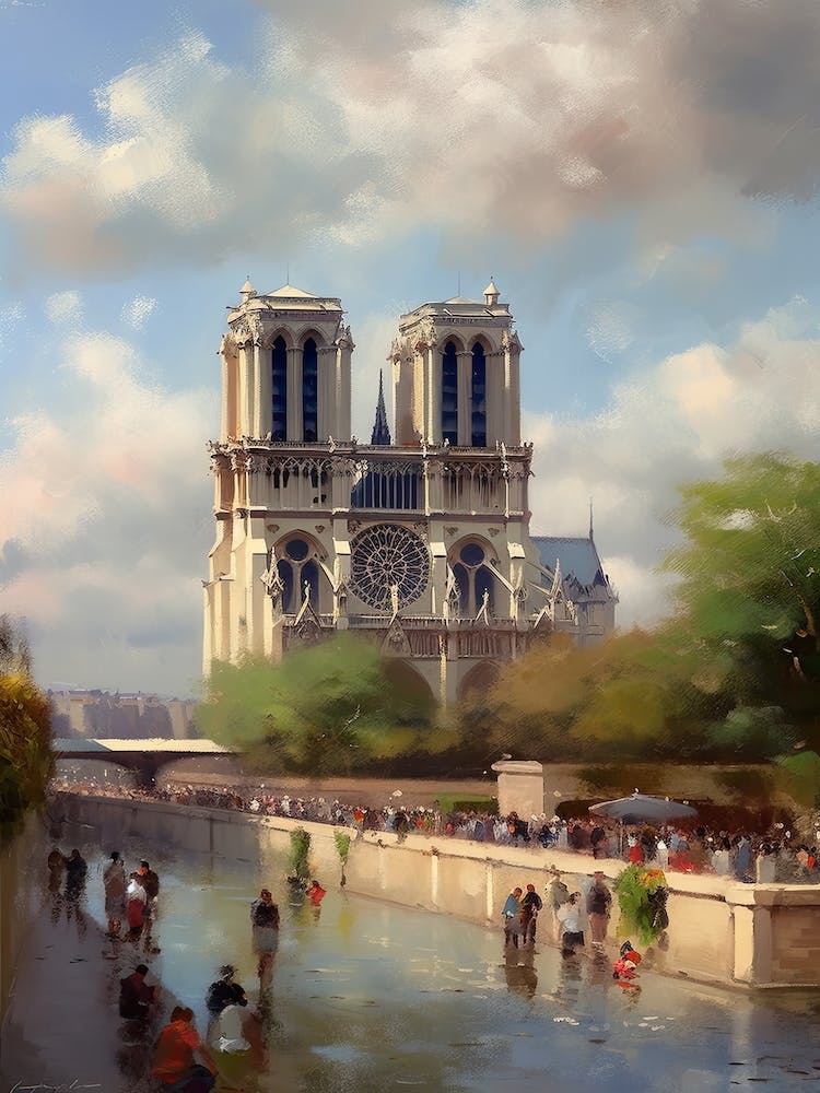 Notre Dame Paris France Camille Pissarro Style 3