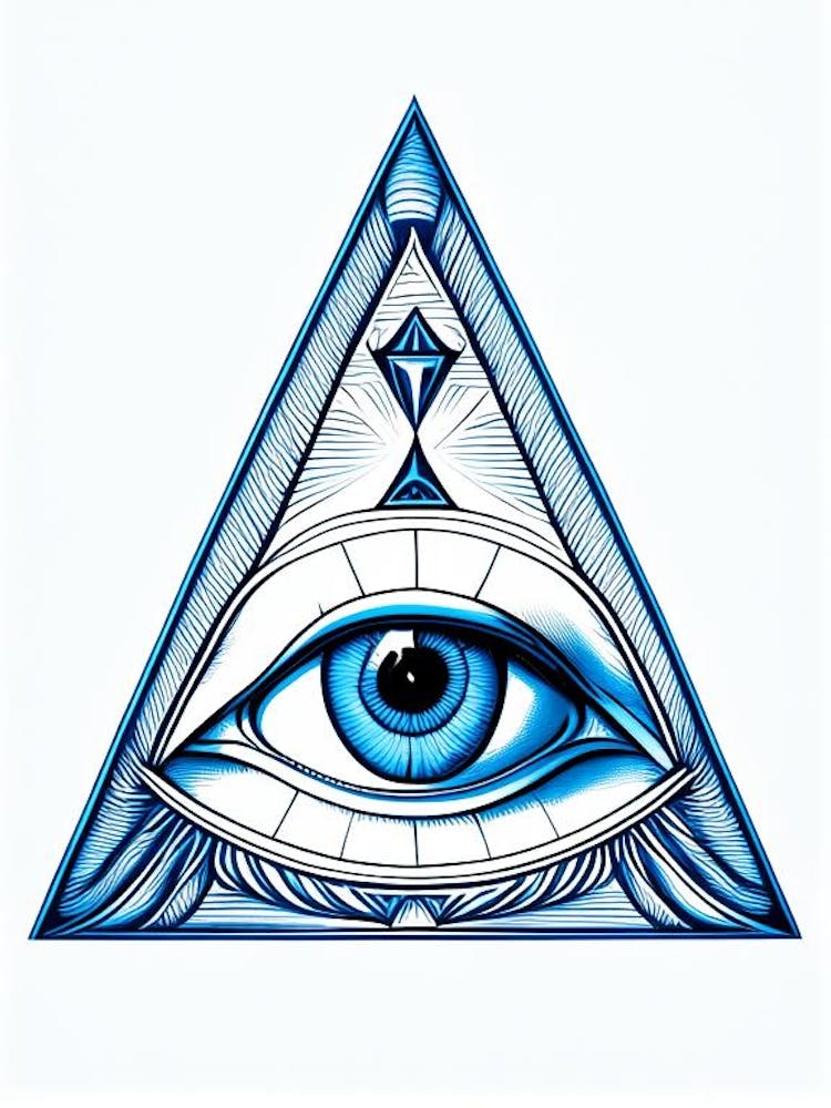 Eye Of Providence, Symbol, Third Eye Blue & White 2