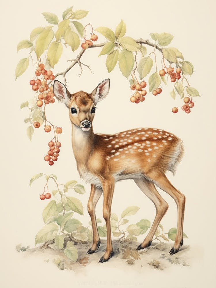 Storybook Animal Watercolour Deer 2