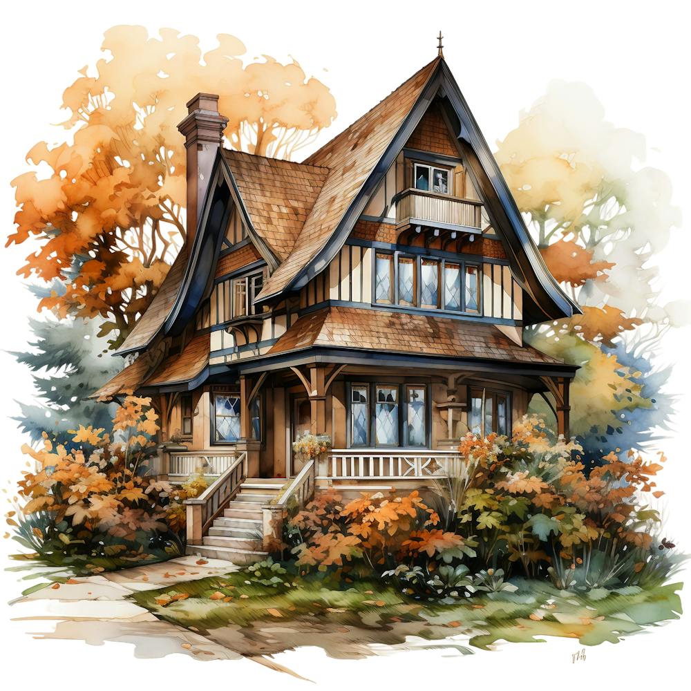 Watercolor House Painting 1