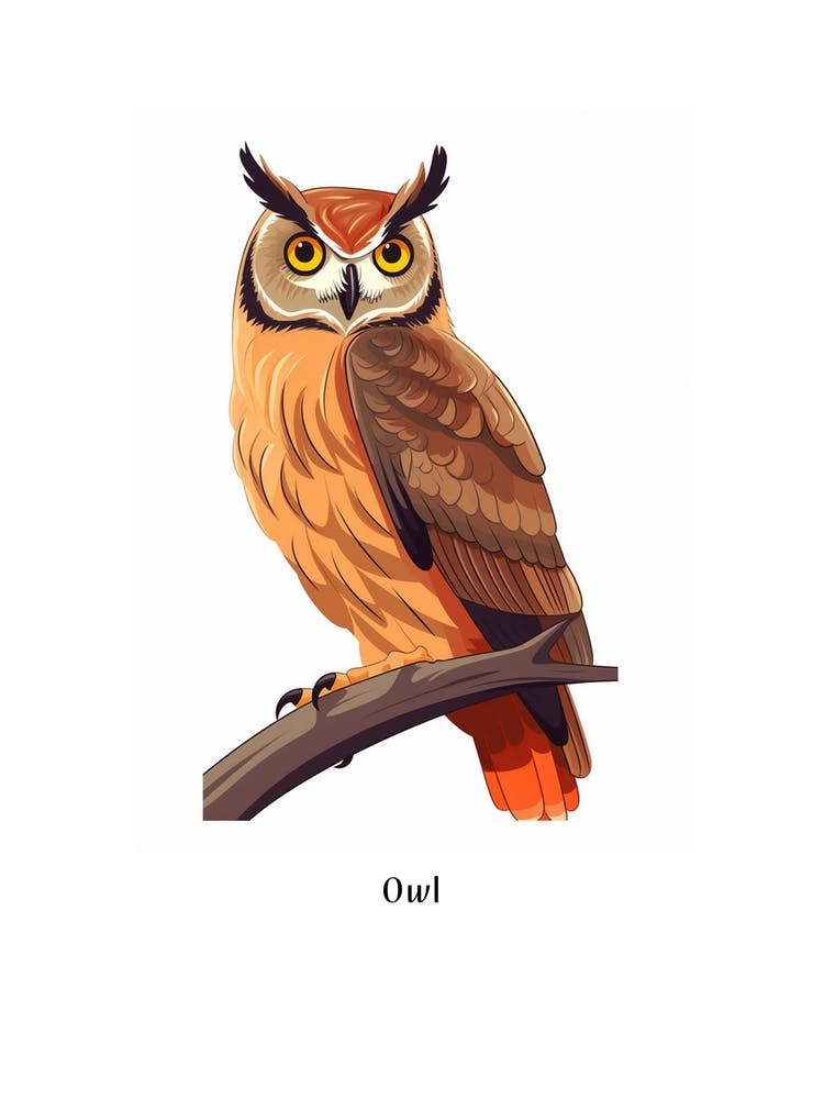 Owl Kids Animal Poster
