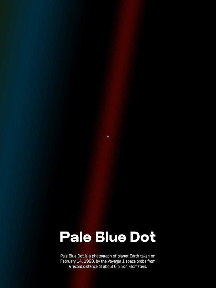 Pale Blue Dot poster, NASA Voyager 1, 1990 — Space poster, science print 1