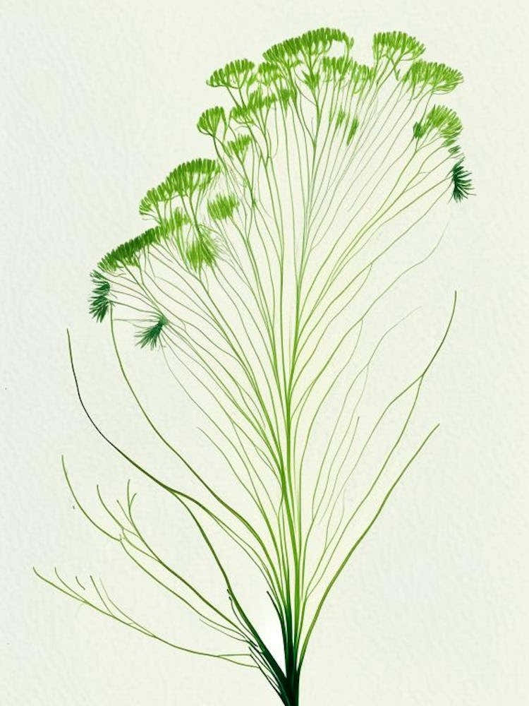 Fennel Herb Minimalist Watercolour 2