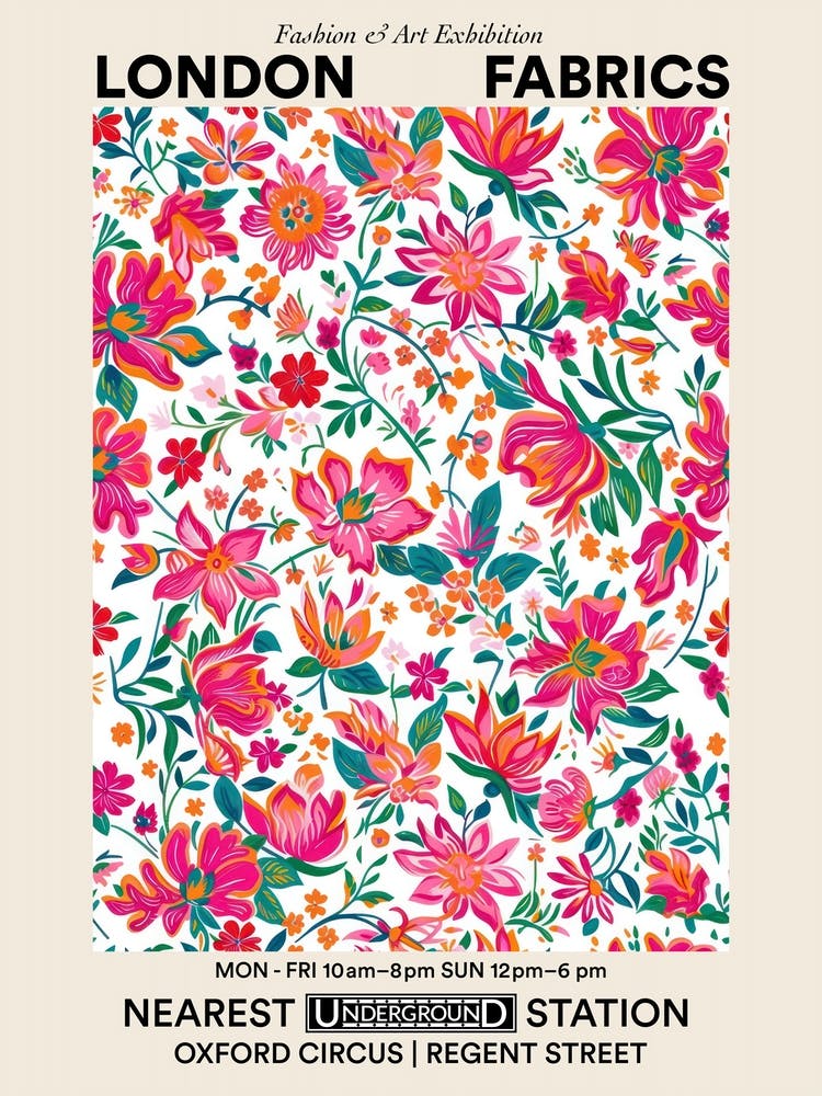 Poster Flower Luxe London Fabrics Floral Pattern 4