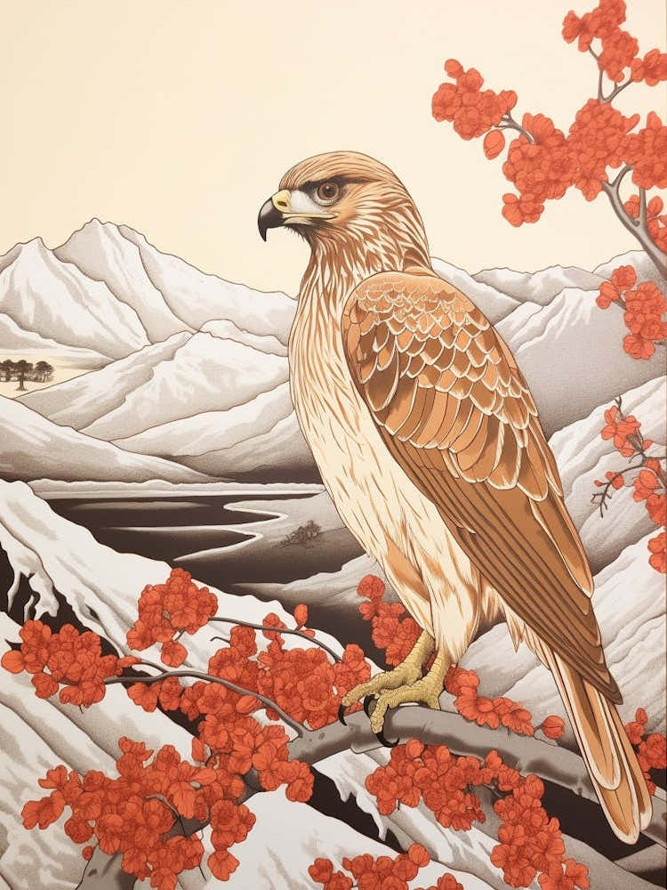 Bird Illustration Red Tailed Hawk 3