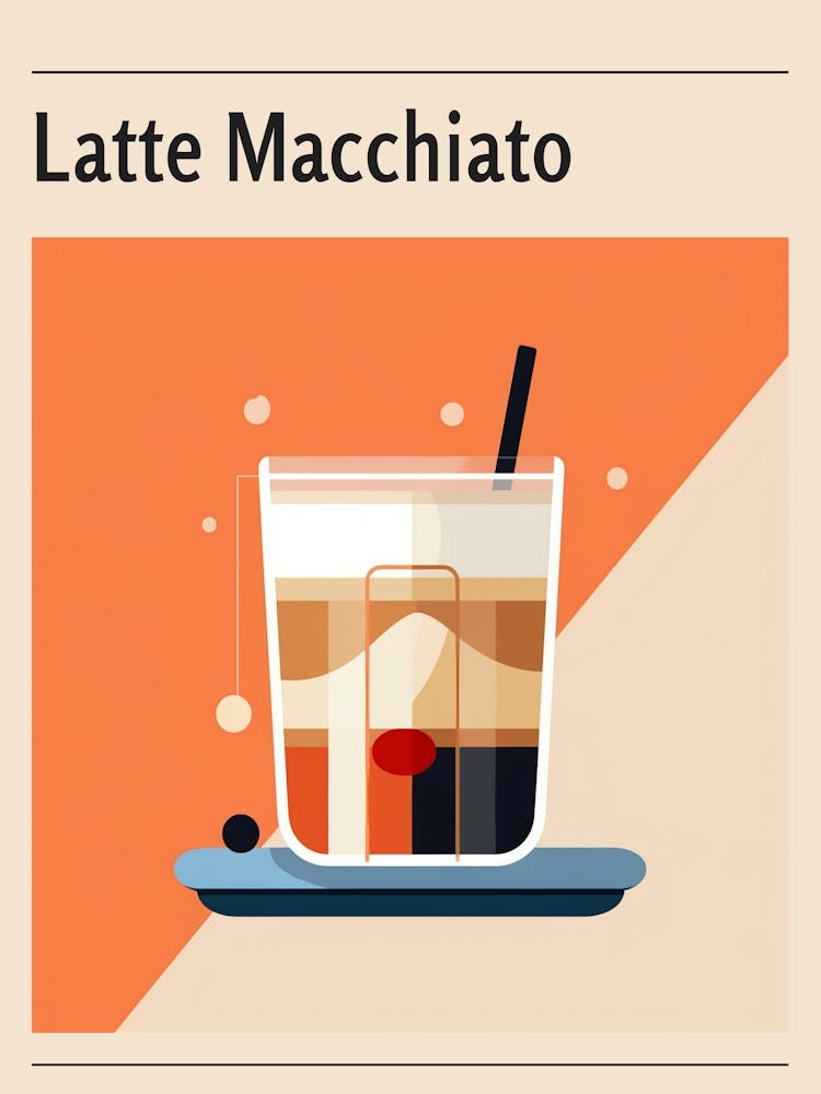 Latte Macchiato 2 Midcentury Modern Poster