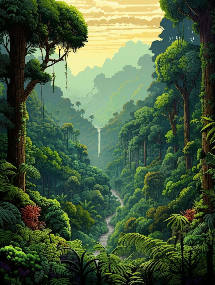 Bwindi Impenetrable Forest Pixel Art 1