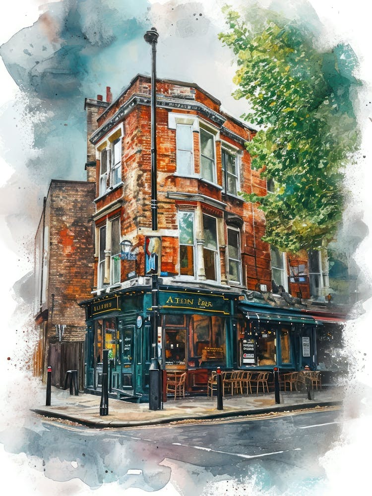 Lambeth London Borough   Street Watercolour 3
