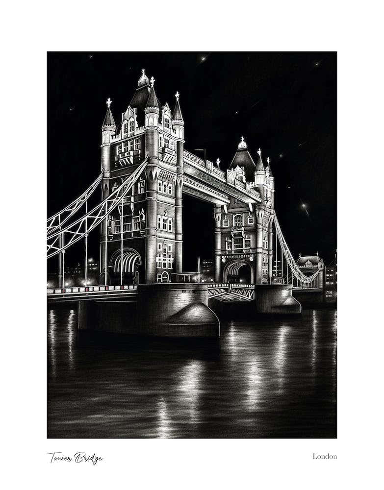 Tower Bridge London Pencil Sketch 1