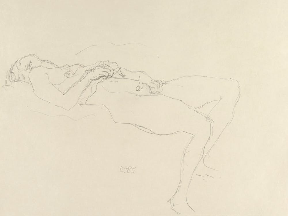 Reclining Nude, Gustav Klimt