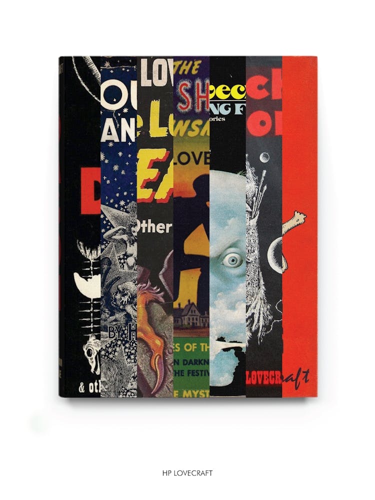 H.P Lovecraft - Book Lover Abstract Print -First Edition Covers