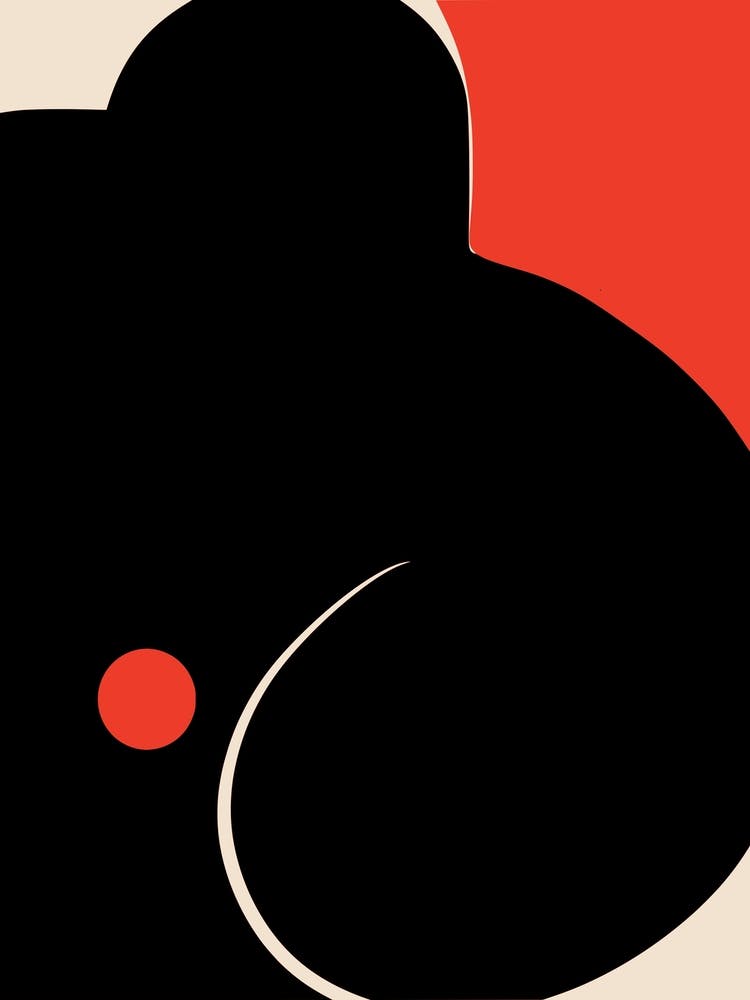 Red In Black Plain Abstract