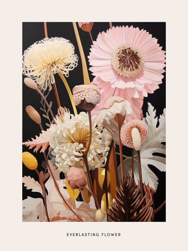 Flower Illustration Everlasting Flower 2 Poster