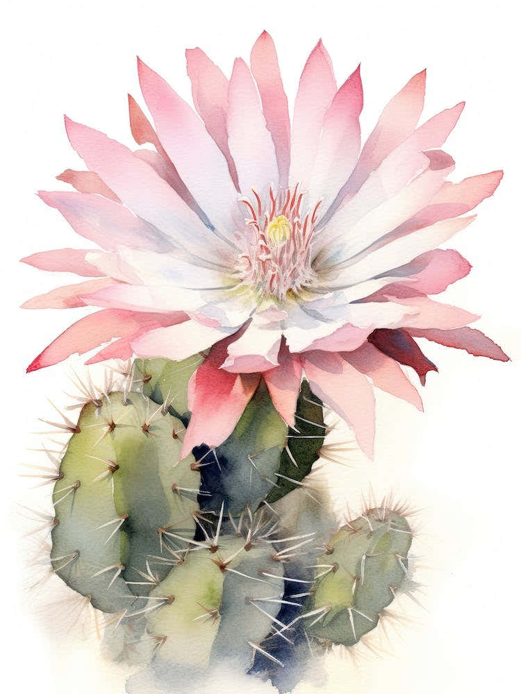 Gymnocalycium Cactus Watercolour Drawing 3