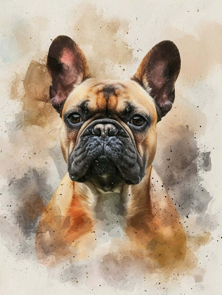 French Bulldog Watercolor Painting 3