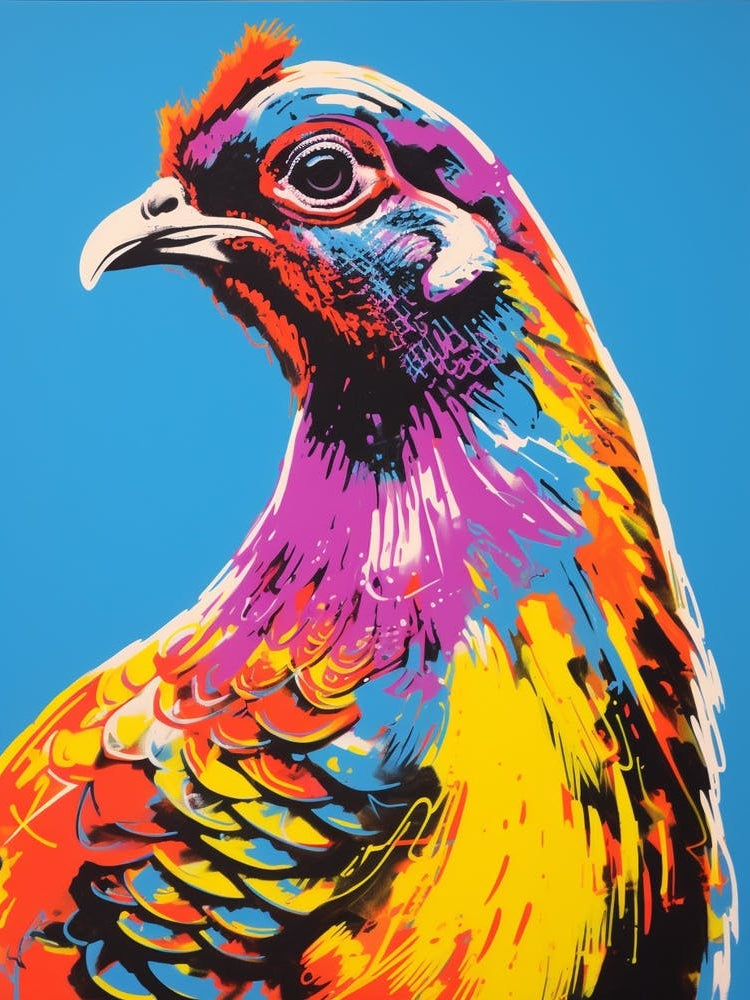 Andy Warhol Style Bird Grouse 3