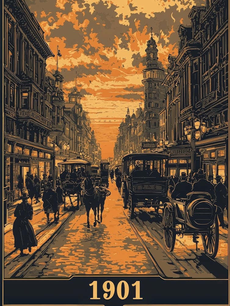 Aihrgdesign A Vintage Poster Of A Bustling 1901 City Street F B19792d6 76bf 4139 B6e1 0e99424fd719 3