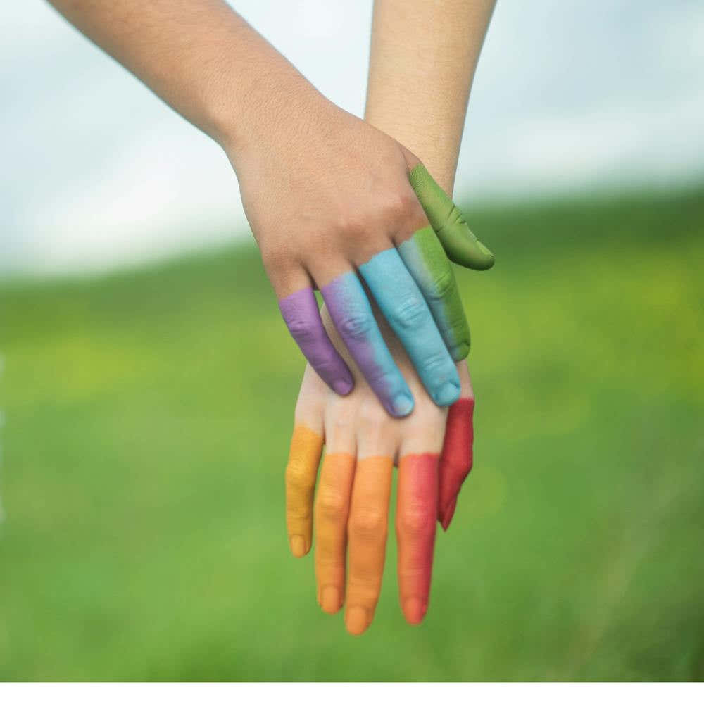 Rainbow Painted Hands