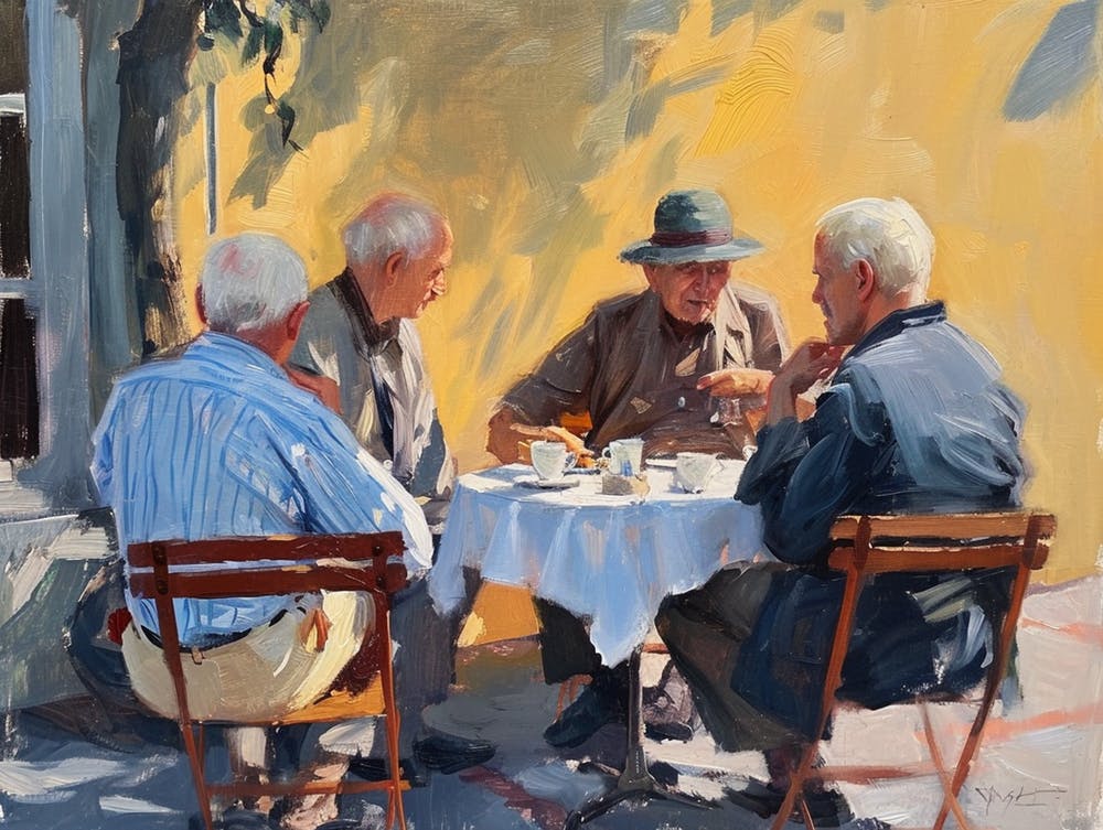 Men At A Cafe - expressionism 1