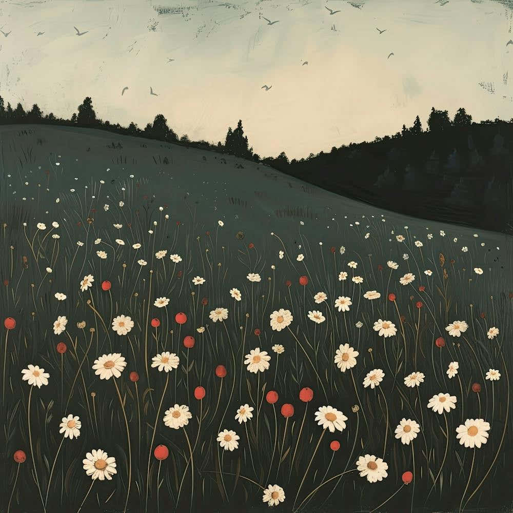 Wild Flowers Field Fairycore Painting 2
