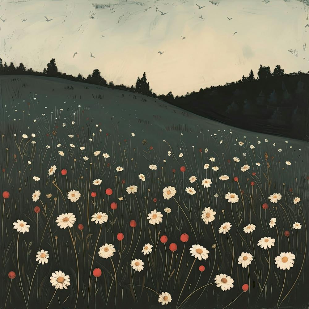 Wild Flowers Field Fairycore Painting 2