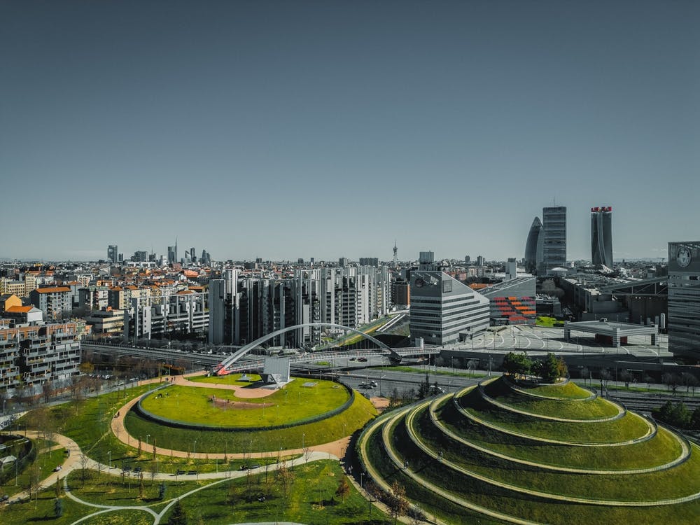Stampa di architettura di Milano. Parco del Portello - Cityscape