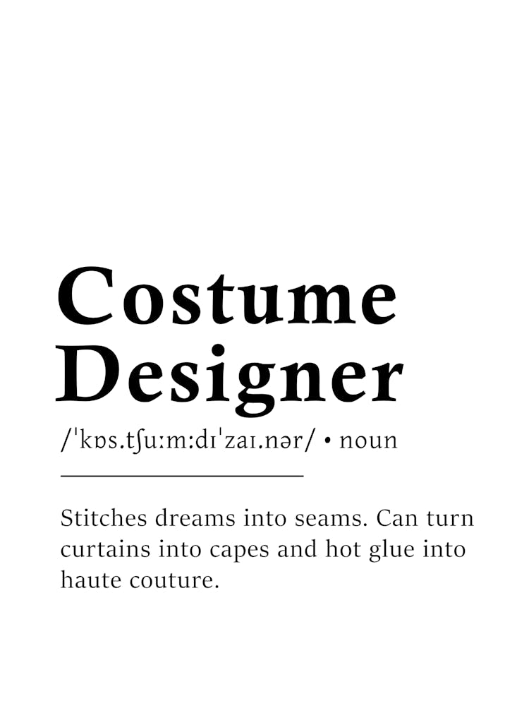 Costume Designer Definition Poster - Dictionary