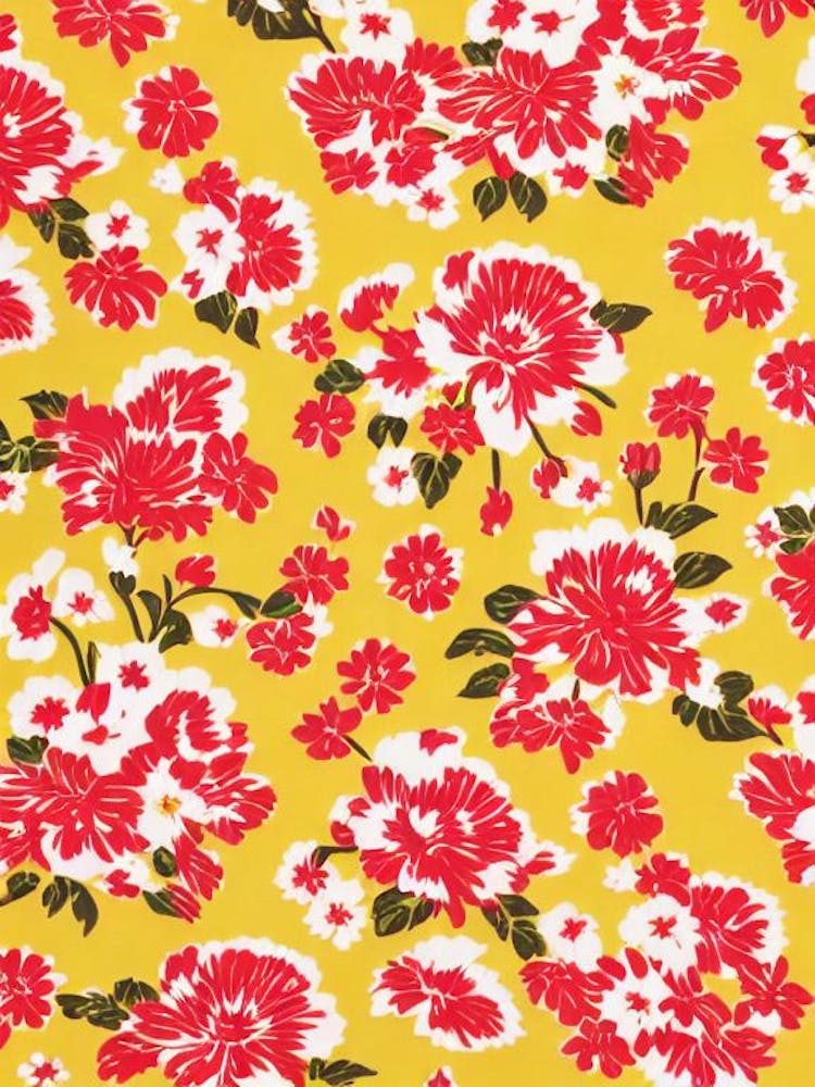Peppermint Floral Print Retro Pattern 1 Flower