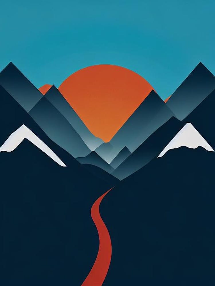 Vail, Usa Modern Illustration Skiing Poster