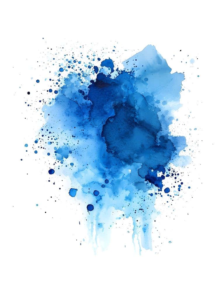 Blue Watercolor Splatter