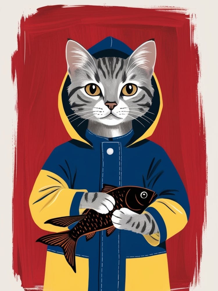 Cat With Fish 2