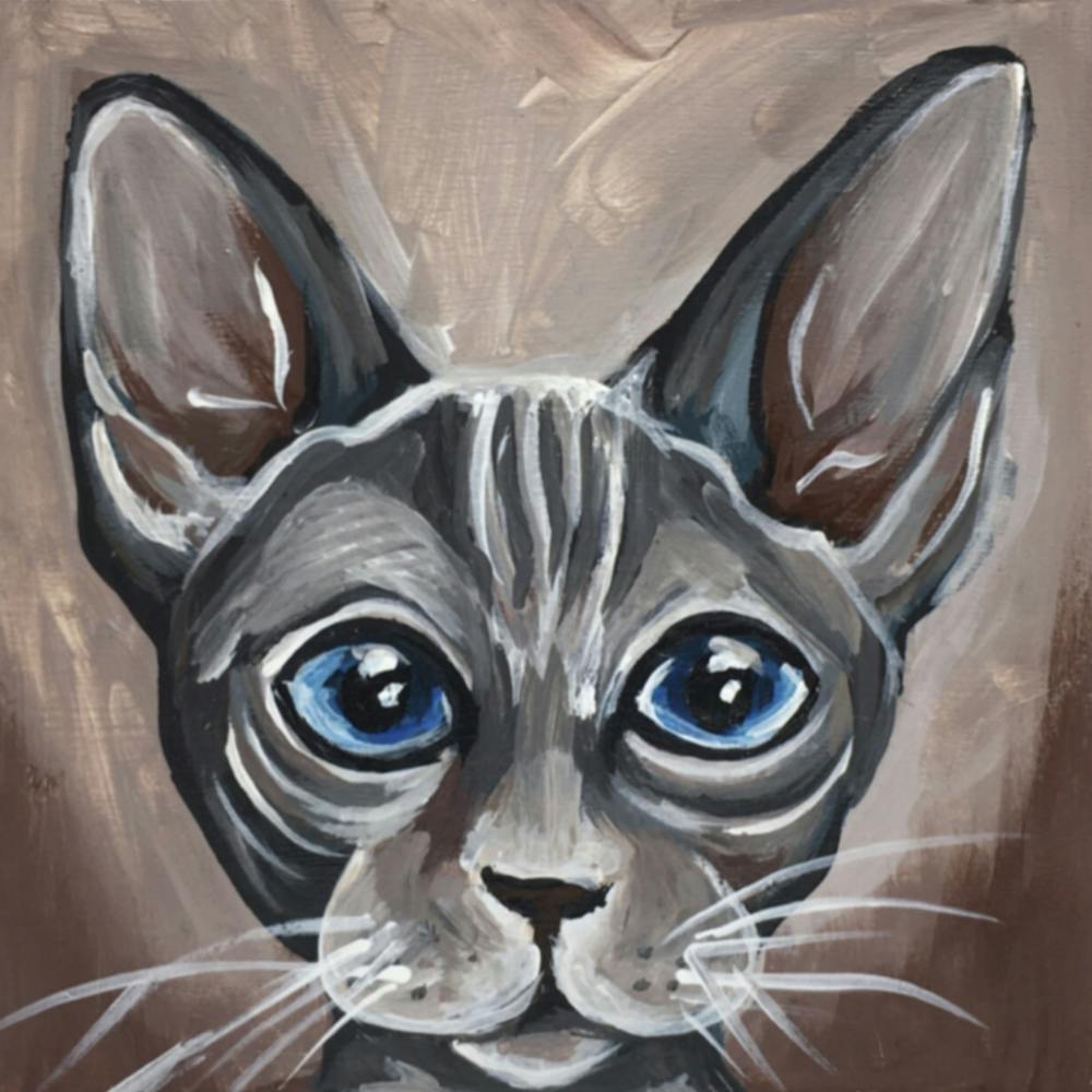 Baby Sphynx Cat Art