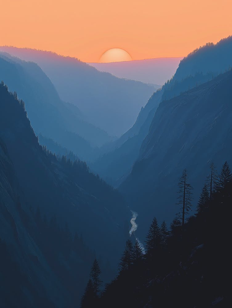 Sunset In Yosemite National Park