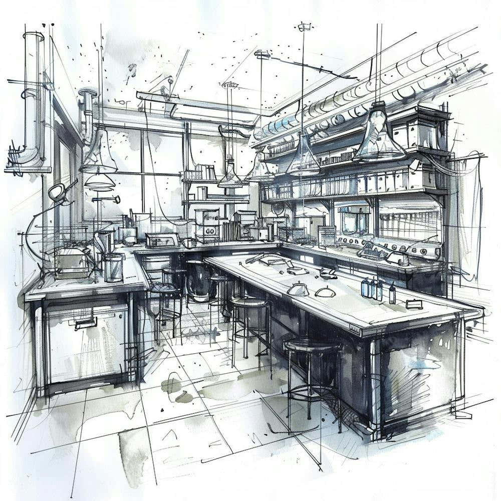 Sketch Of A Laboratory 1