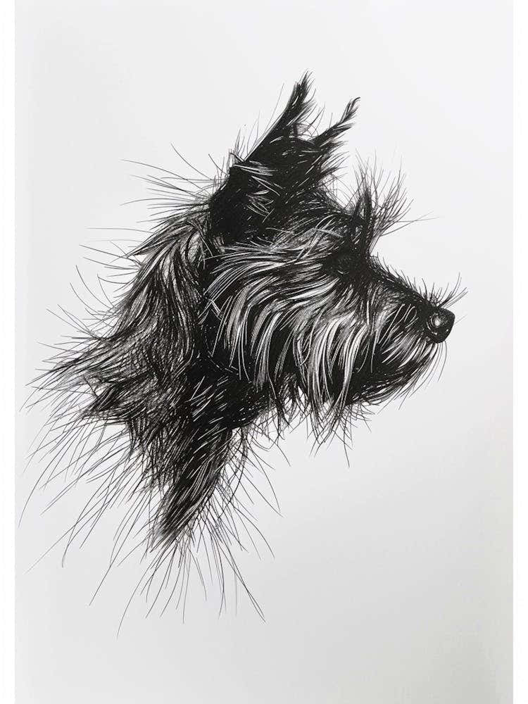 Australian Terrier Line Sketch 1
