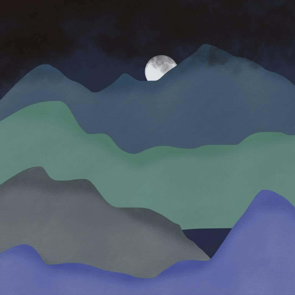 Moonlight Minimal Mountain Square
