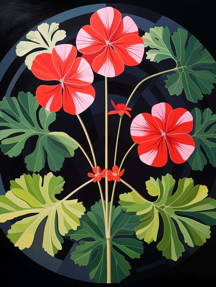Geranium 3 Hilma Af Klint Inspired Flower Illustration