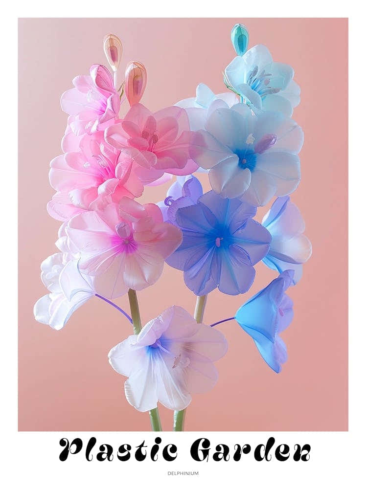 Dreamy Inflatable Flowers Poster Delphinium