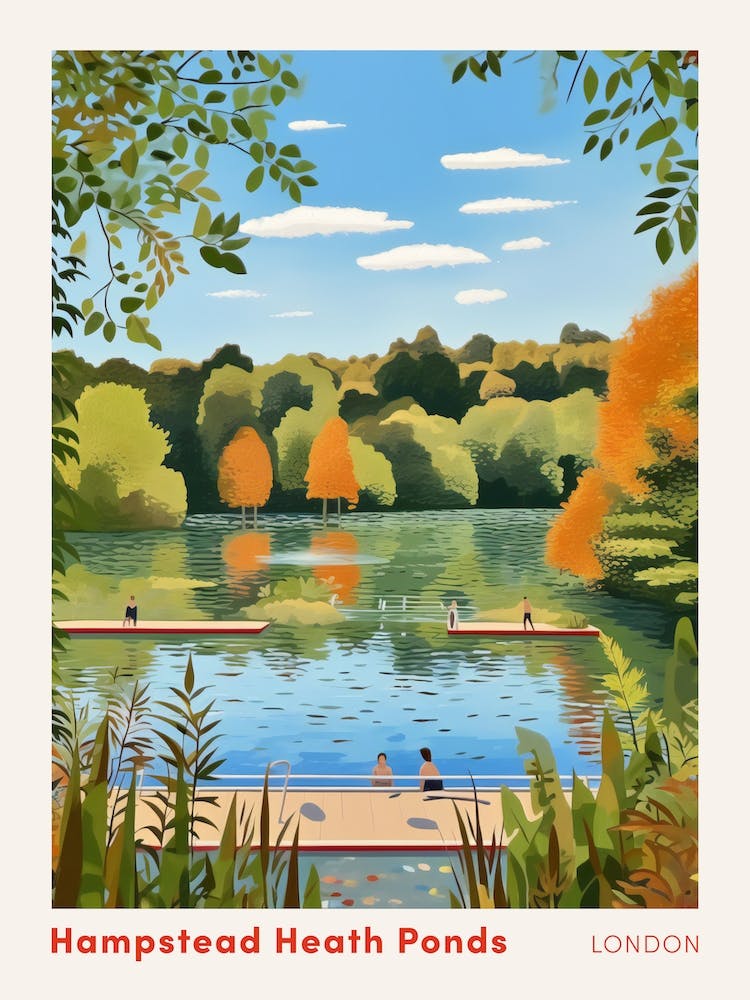 Hampstead Heath Swimming Pond London 1 Swimming Poster