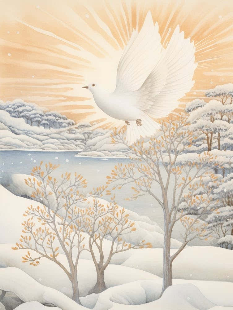 Winter Bird Painting Dove 2