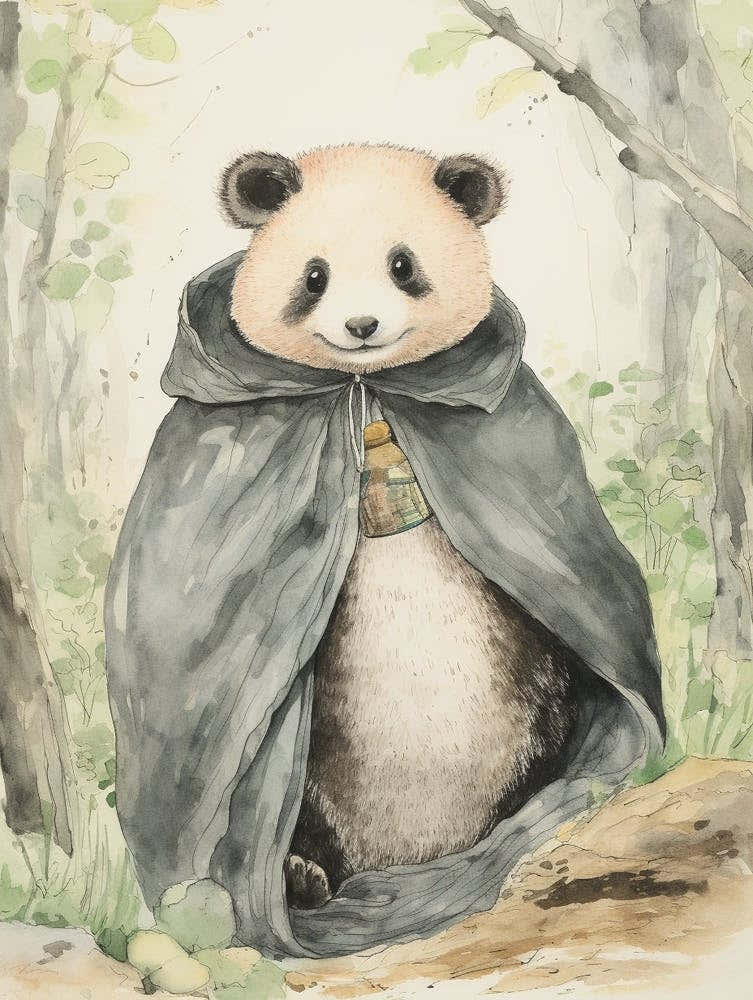 Storybook Animal Watercolour Panda 2