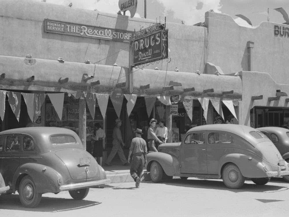 Parade On Fiesta Day, Taos, New Mexico By Russell Lee