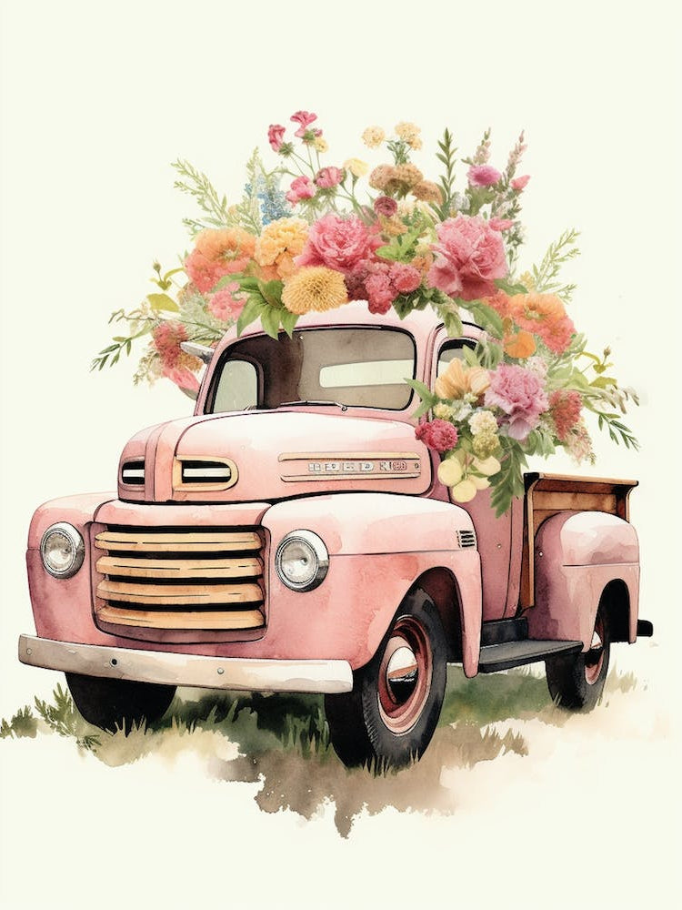 Cowgirl Truck With Flowers 2
