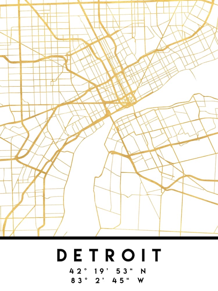Detroit Michigan City Street Map