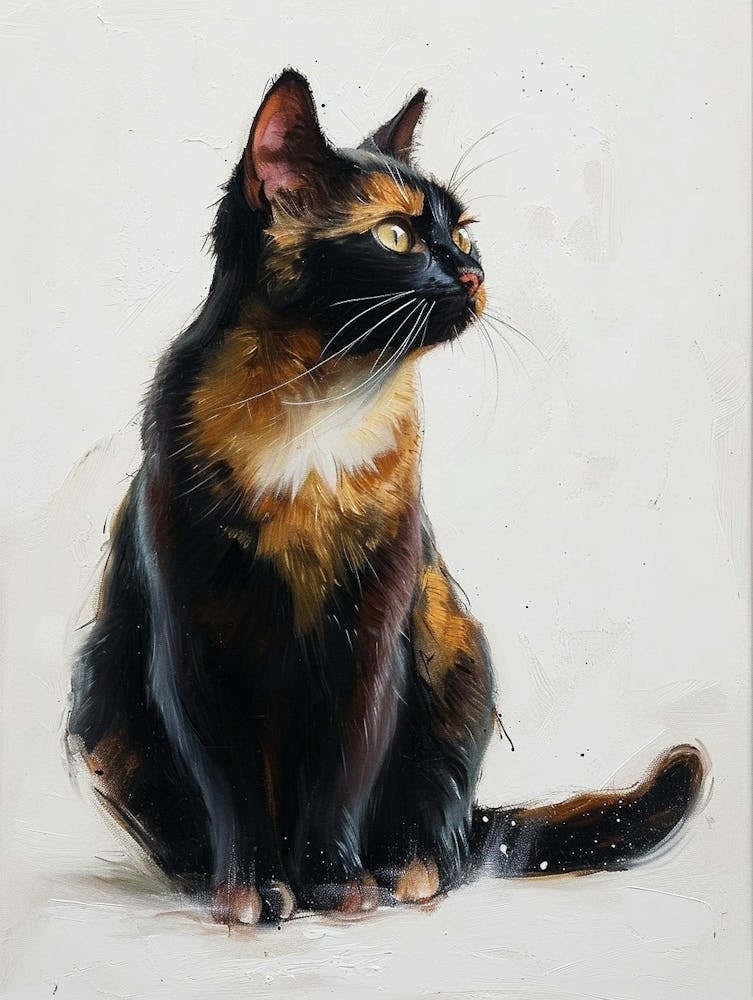 Japanese Bobtail Cat Painting 2