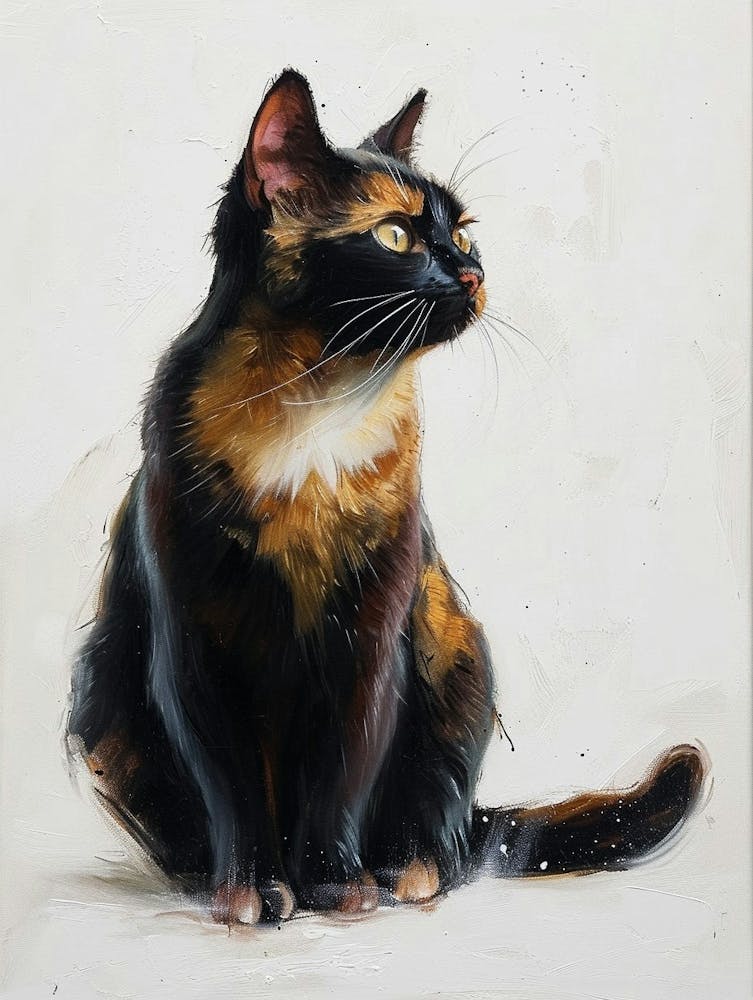 Japanese Bobtail Cat Painting 2