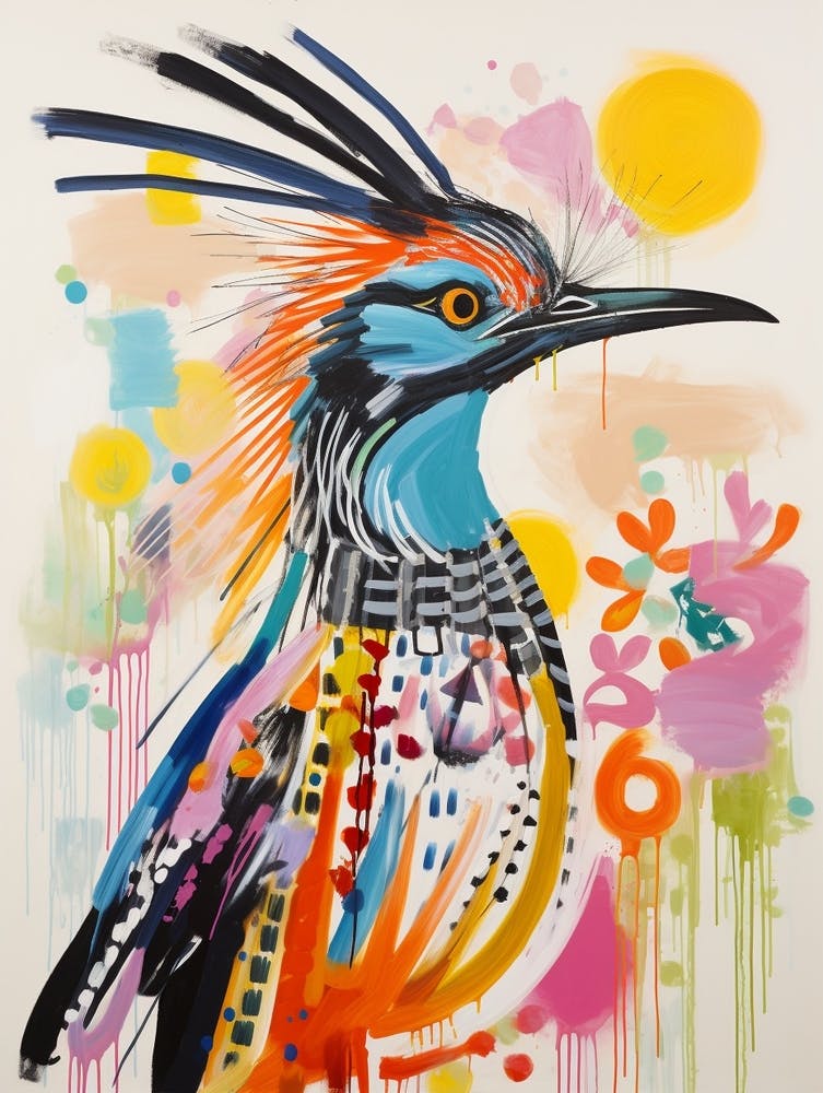 Colourful Bird Painting Roadrunner 1