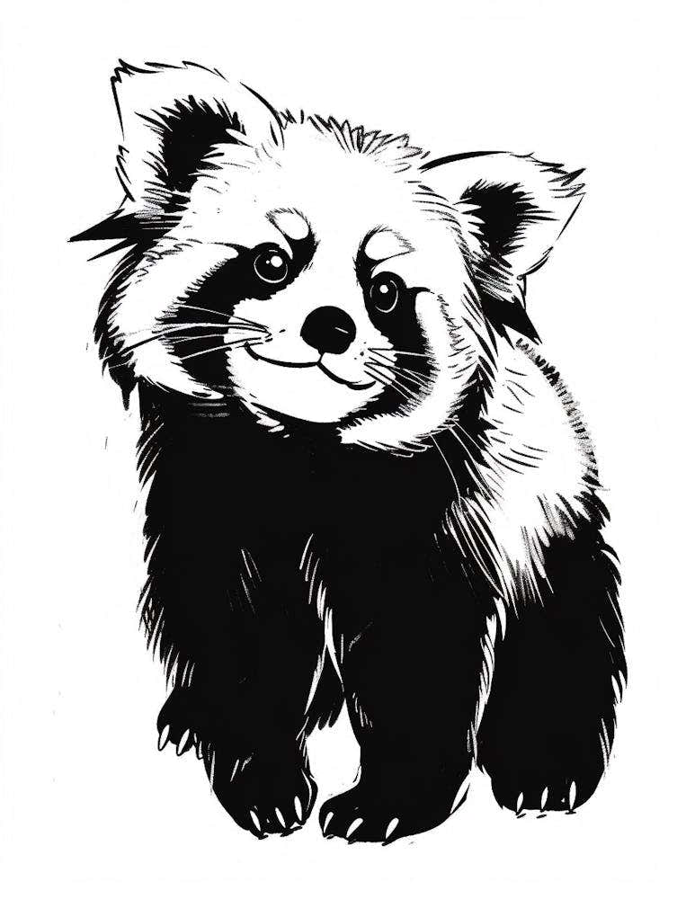 B&W Red Panda